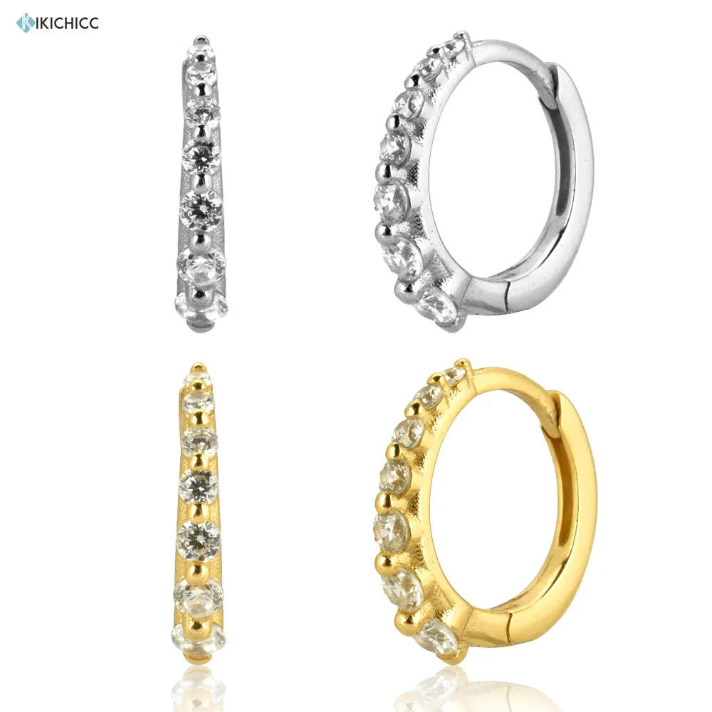 

Обруч Kikichicc из стерлингового серебра 925 пробы с прозрачным Цирконом 8,9 мм, кольца в стиле панк-рок 2020, модные круглые ювелирные украшения в ев...