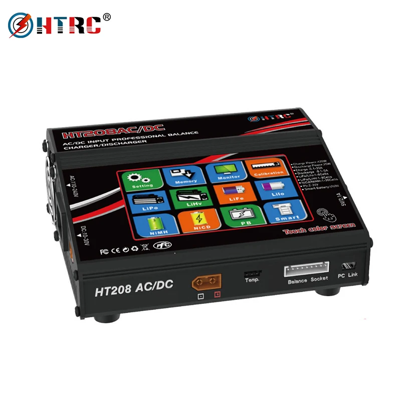 HTRC HT208 баланс ChargerAC/DC 4," цветной сенсорный ЖК-экран 420 Вт 20A RC батарея разрядник для 1-8s Lilon/LiPo/LiFe/LiHV батарея