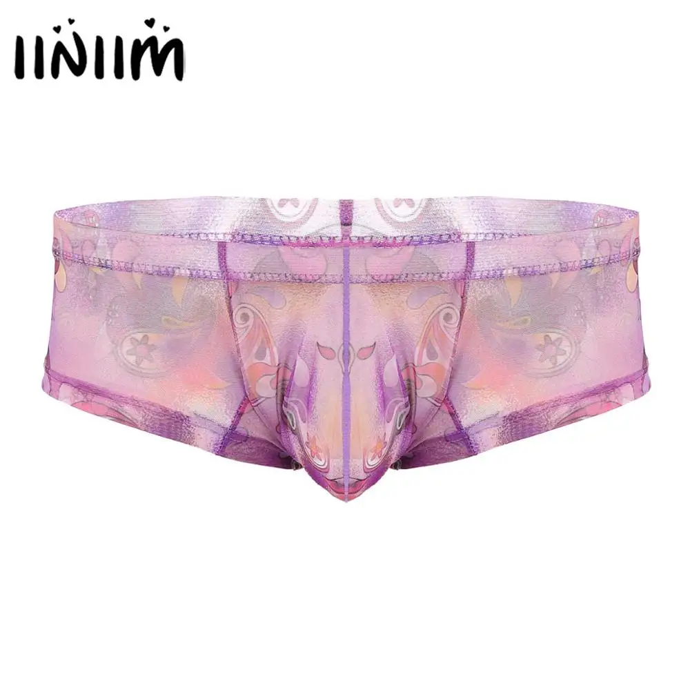 Нижнее белье мужское прозрачные трусы джоки с цветочным принтом | Тематическая