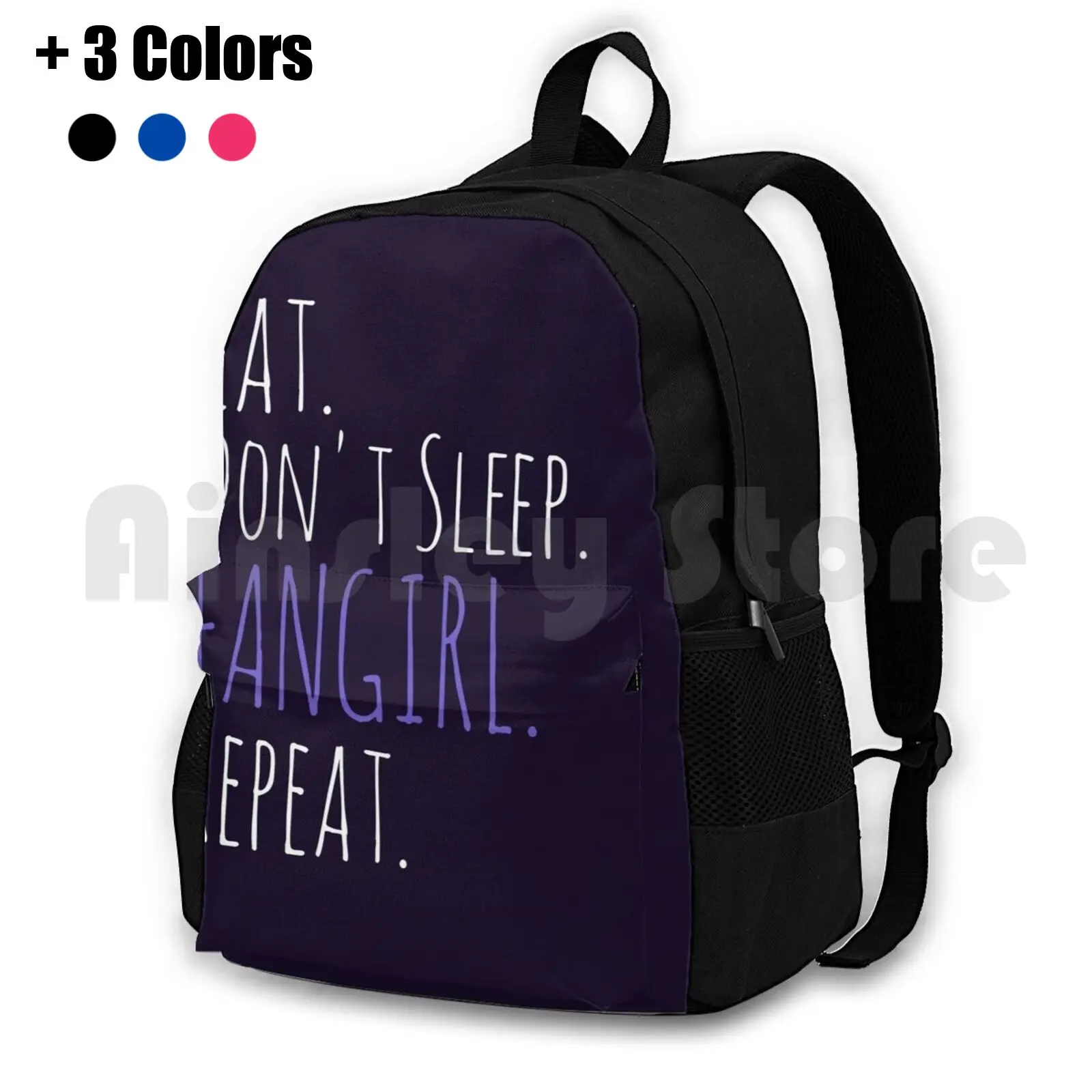 

Eat , Don'T Sleep , Fangirl , Repeat ( White ) Outdoor Hiking Backpack Riding Climbing Sports Bag Fictional Characters