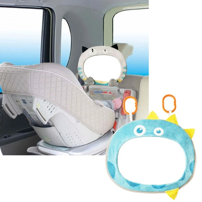 Espejo de coche con dise&ntilde;o de dibujos animados para beb&eacute;, espejo de coche duradero con dise&ntilde;o suave, para juego de beb&eacute;s, probado, divertido, regalos para ni&ntilde;os peque&ntilde;os, A2UB-3