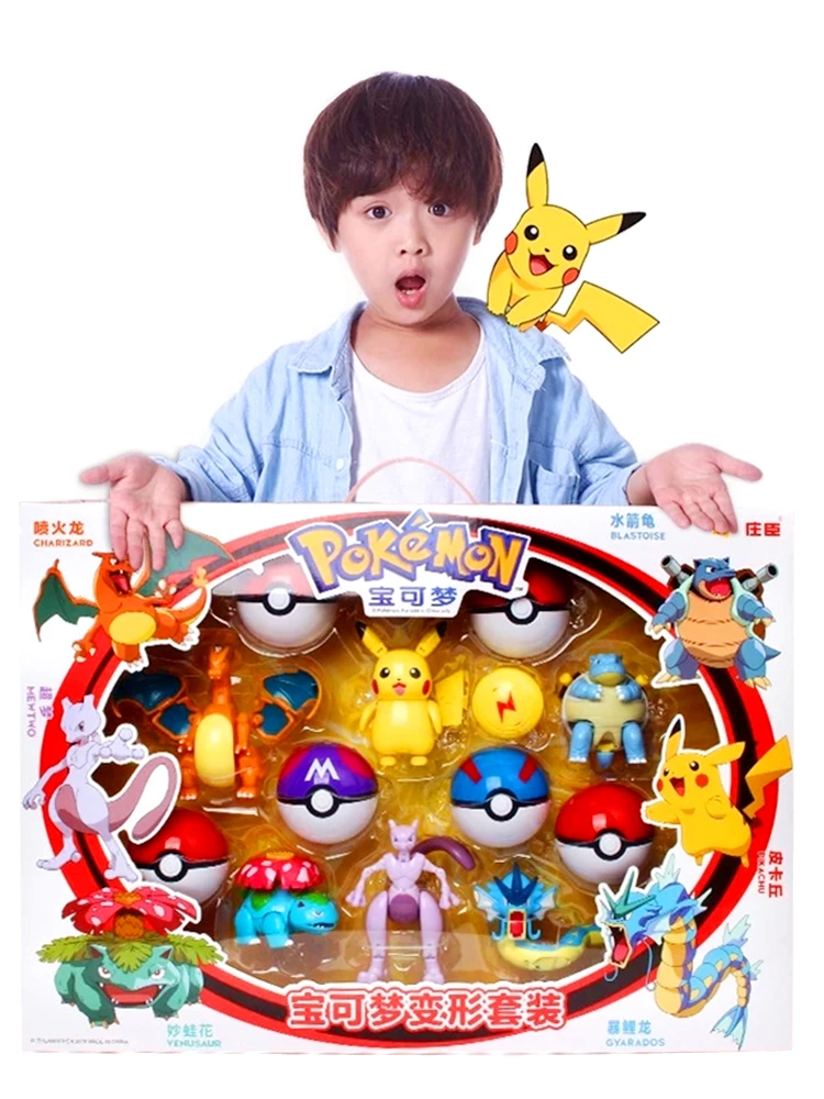 Натуральная Покемон Pokeball Pocket Monster эльф-мяч деформации игрушки Пикачу Чаризард