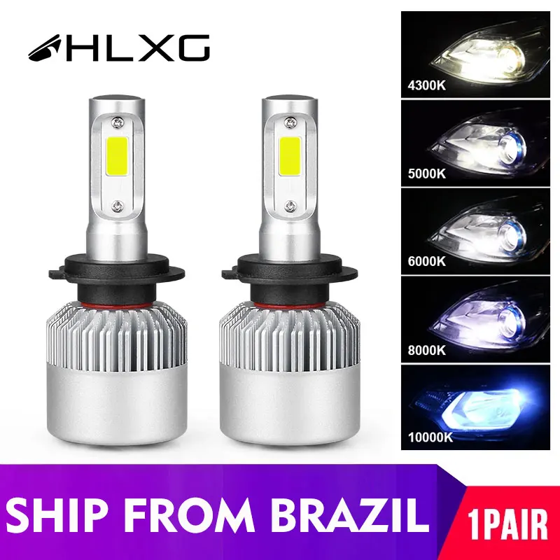 LED лампы головного света hlxg для автомобильных фар H4 H7 H11 H8 HB4 H1 H3 9005 HB3 72 Вт 8000 Лм 6500 K