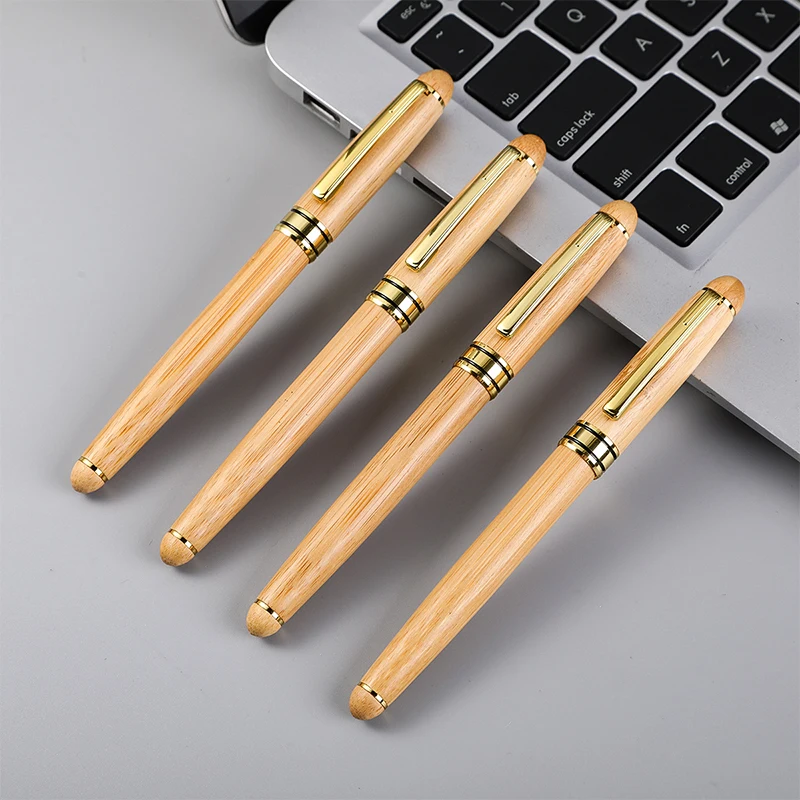 

Wooden Bamboo Fountain Pen Business Office Supplies Iridium 0.7mm Nibs Ink-absorbing Pens