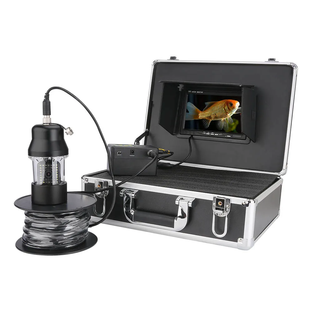 Goede Dubbele Licht 7-Inch 360 Graden Roterende Onderwater Fishfinder Boorgat Televiewer Onderwater Visuele Vissen Tool