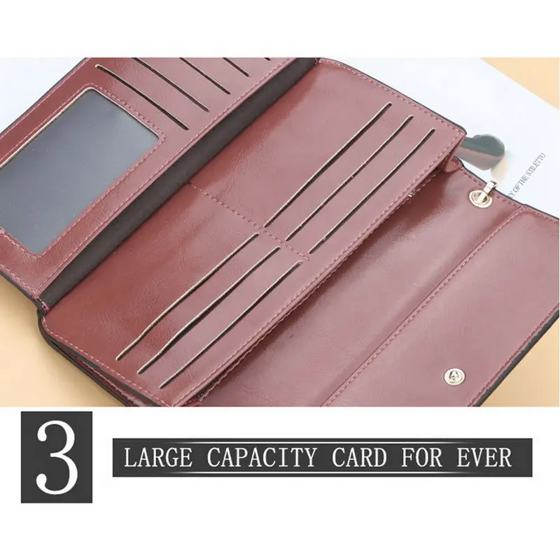 

New Arrival Women PU Leather Wallet Trifold Multi Card Holder Organizer Stylish Long Purse