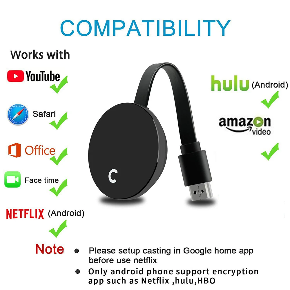 A5 HBO netflix youtube airplay miracast беспроводной адаптер hdmi беспроводной дисплей ресивер mirascreen 5G WIFI hdmi dongle зеркальный экран ТВ палка литой за Android/Apple tv