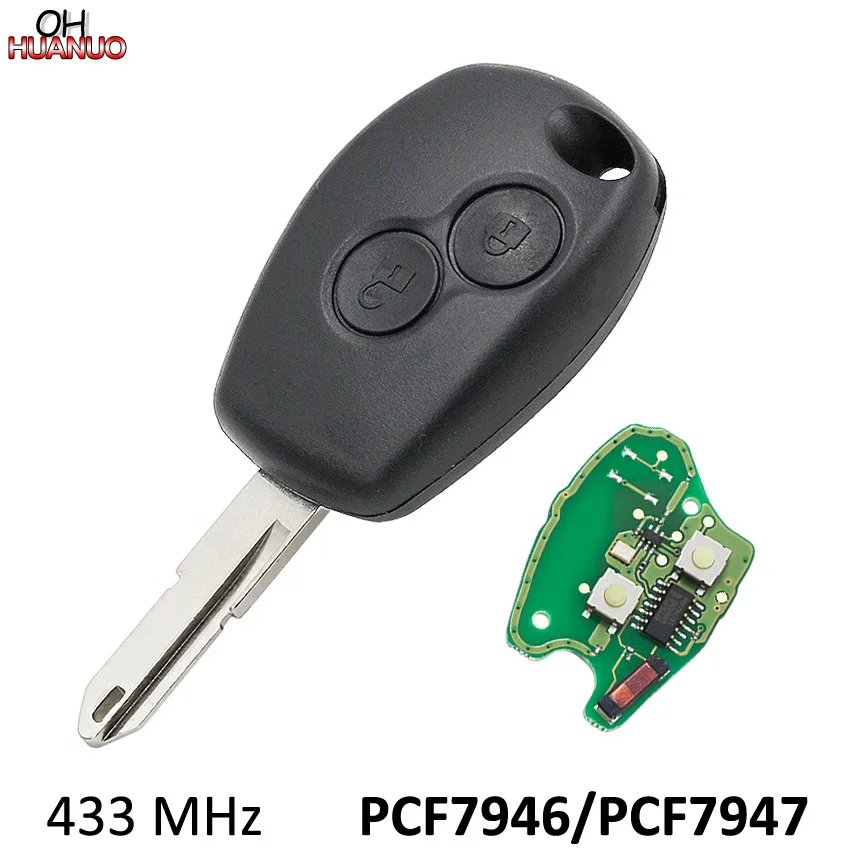2 кнопочный дистанционный ключ 433 МГц для Renault Kangoo Clio III с чипом ID46 PCF7946AT или PCF7947