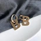 1 пара висячие серьги с буквами B из нержавеющей стали, серьги-подвески в стиле панк для женщин, ювелирные изделия, новый золотой цвет, кулон, винтажная мода