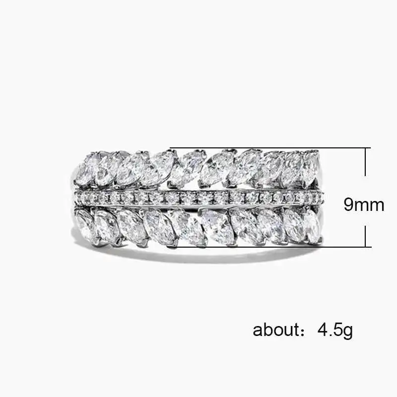 Женское Двухрядное кольцо с цирконом Visisap роскошное обручальное овальным камнем