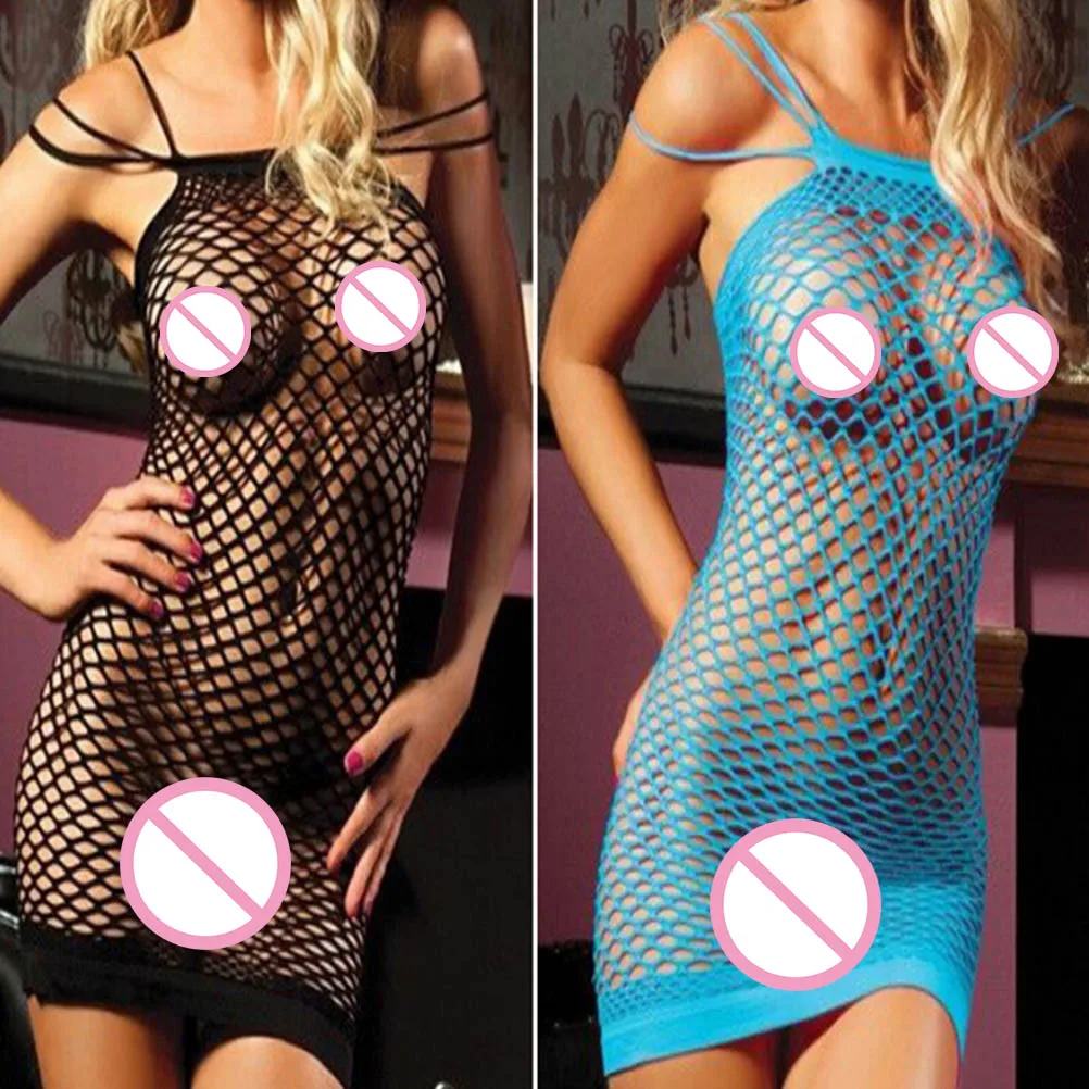 Сетчатое платье для куклы Эротическое нижнее белье женщин сексуальные костюмы в