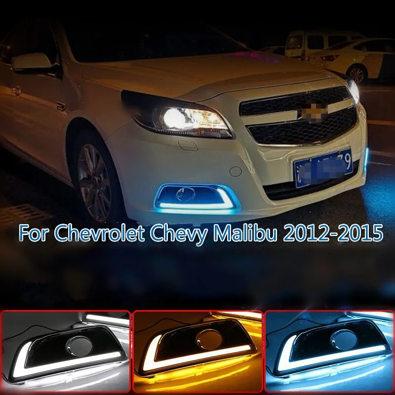 

2 шт. для Chevrolet Chevy Malibu 2012-2015 вождения DRL с сигнал поворота Габаритные светильник противотуманная фара реле Дневной светильник Тюнинг автомоб...