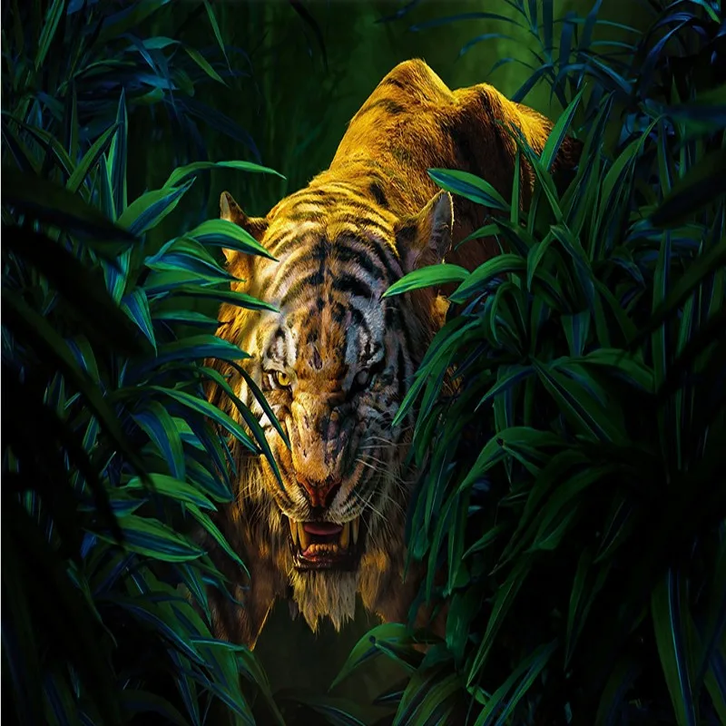 Дропшиппинг пользовательские 3D обои Джунгли тигр живопись фона стены гостиной