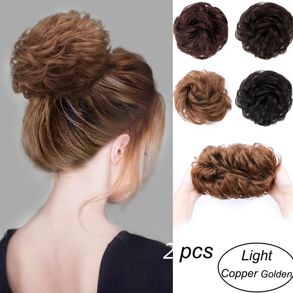 Грязные волосы пучок резинки накладные синтетический парик кольцо обертывание