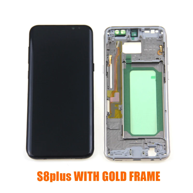 S8P WITH GOLD FRAME Для samsung S8 ЖК-дисплей с рамкой Замена для samsung Galaxy S8 Plus ЖК-дисплей G955 S8 G950 G950F ЖК-дисплей сенсорный экран дигитайзер - Цвет: S8P WITH GOLD FRAME