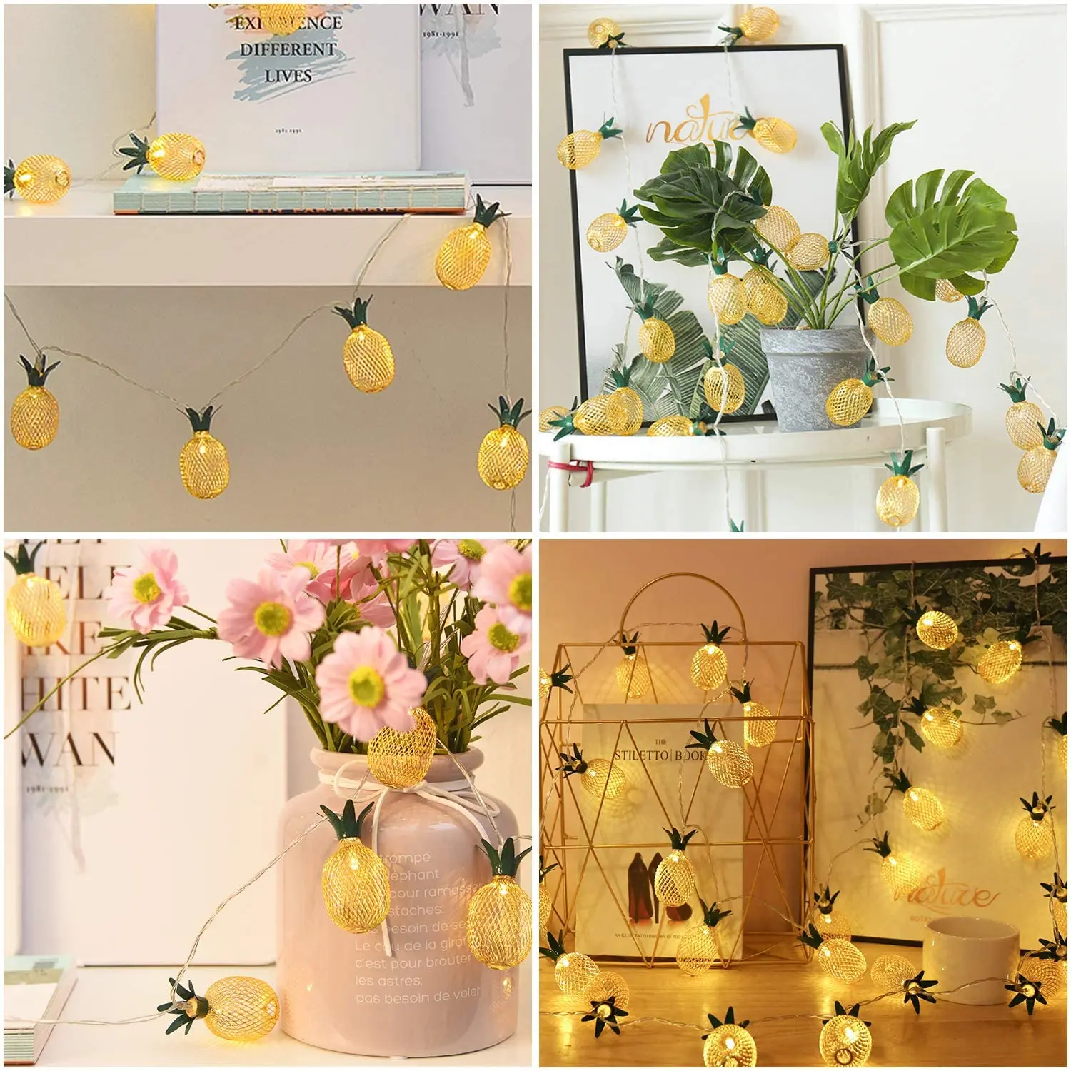 

10/20 LED Lamp Pineapple String Light Battery Operated Fairy String Light For Home Holiday lighting Christmas Wedding Decoration