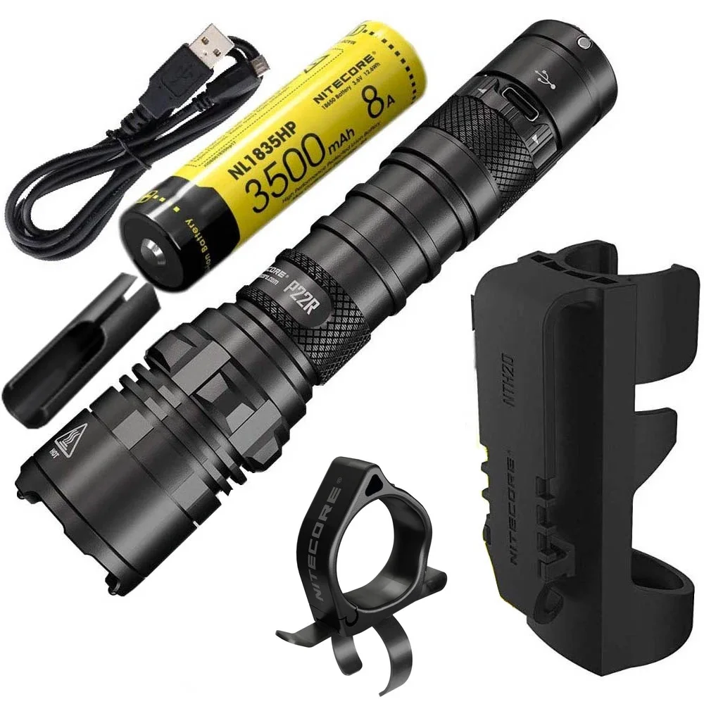 Перезаряжаемая USB вспышка NITECORE P22R светильник hp35 HD белый свет макс. 1800 люмен броск