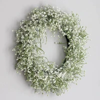 42cm artificial babysbreath wreath garland for wedding decoration home party diy wall hanging front door decoration