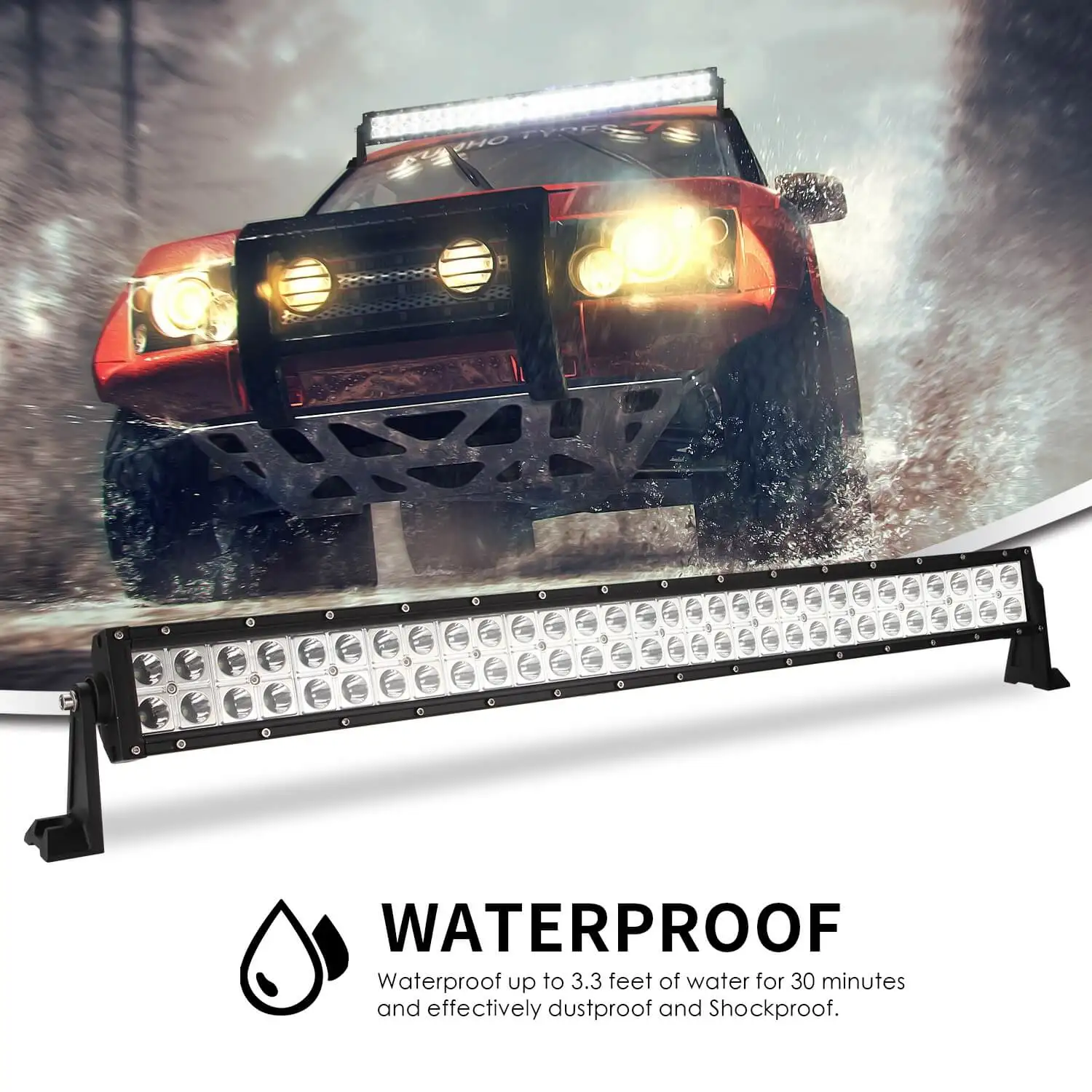 

30INCH 1PCS Light Beam 24 Volt 24 V Headlights For Trucks Car Fog Lamps for Boat Tractor SUV ATV Niva 4x4