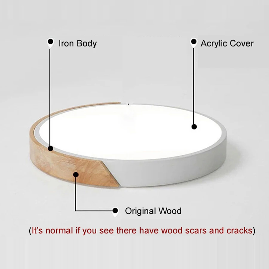 $23.01 Nordic Wall Surface Mounted Wood Iron Led White Black Ceiling Light Home Decorative Led Ceiling Lamps Plafonnier Lampa Sufitowa