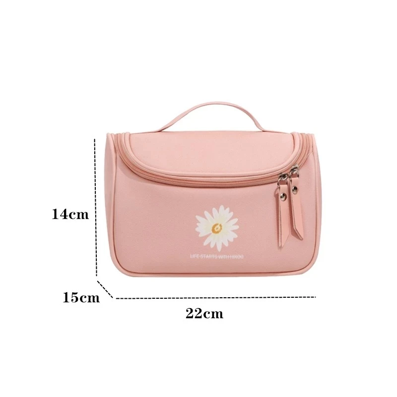 

PURDORED 1 Pc Women Daisy Cosmetic Bag Large Capacity Waterproof Makeup Bag Female Travel Toiletry Bag Beauty Case Kosmetyczka