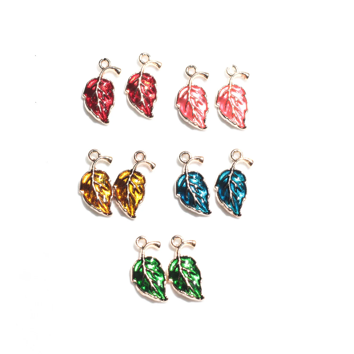 

Newest 10Pcs Exquisite Leaf Enamel Charms For Women DIY Jewelry Making Pretty Earrings Bracelet Pendants Girls Gifts Wholesale