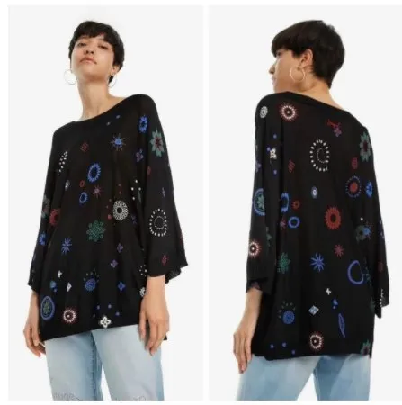 9 Impresso blusas bordadas de Graus, Espanha xs-xl - Цвет: 9