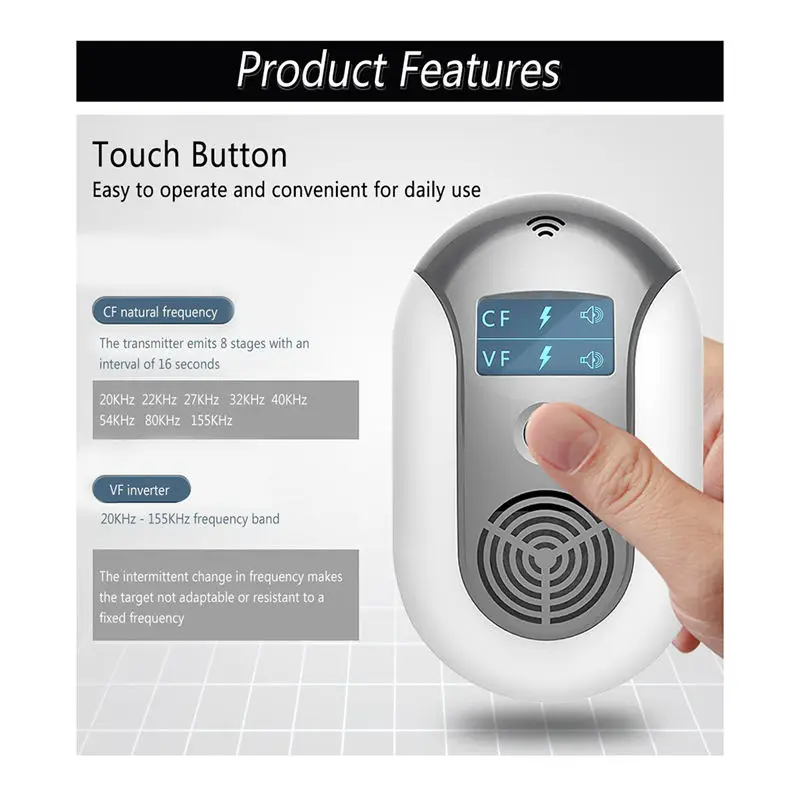 ABHU Электронный ультразвуковой от вредителей отпугиватель домашний