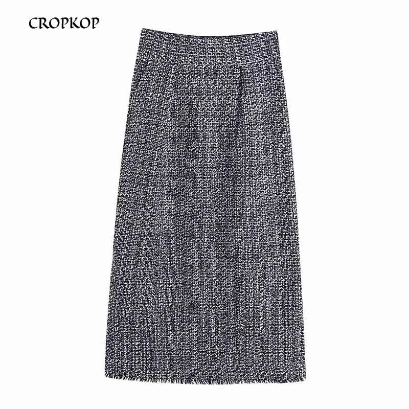 Прямая юбка с простой текстурой Женская осенне зимняя офисная модная