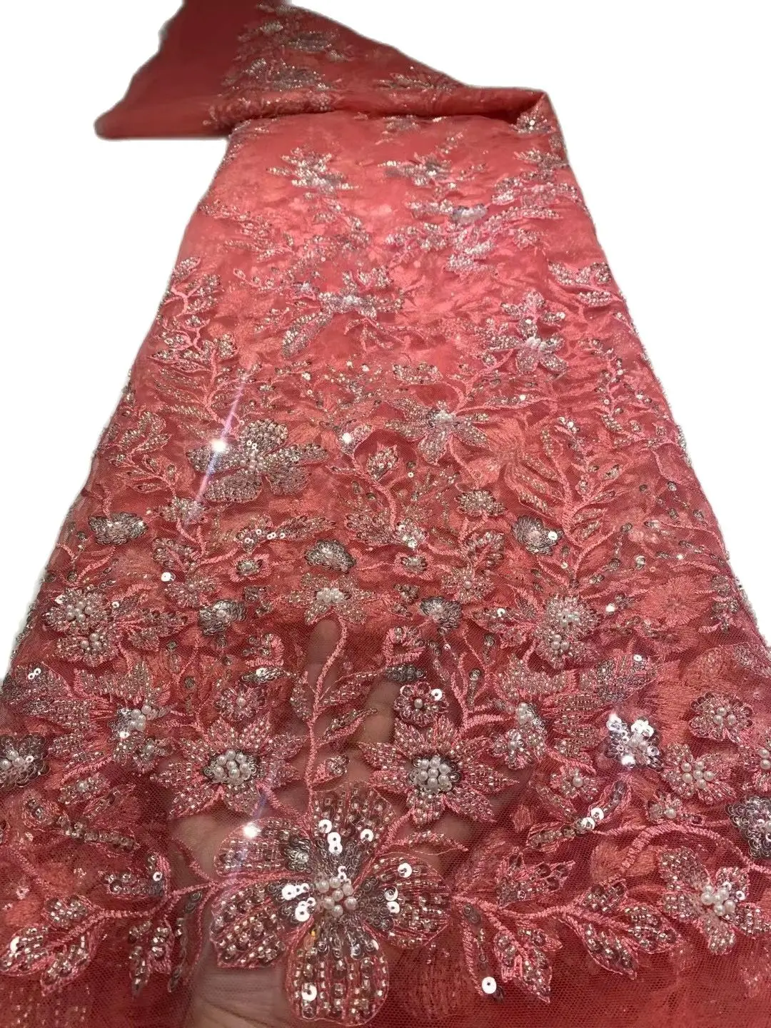 

Горячая Распродажа 2022, африканская ткань высокого качества, кружевные блестки, вышивка, тюль, материал с 3D рисунком, французская сетка, 55 ярд...