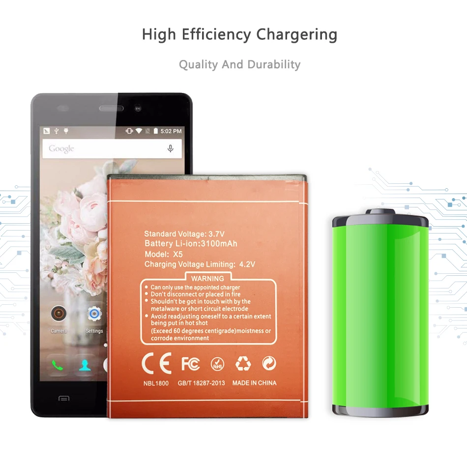 For DOOGEE X5 Cell Phone Batteries Rechargeable Lithium Polymer Battery | Мобильные телефоны и аксессуары