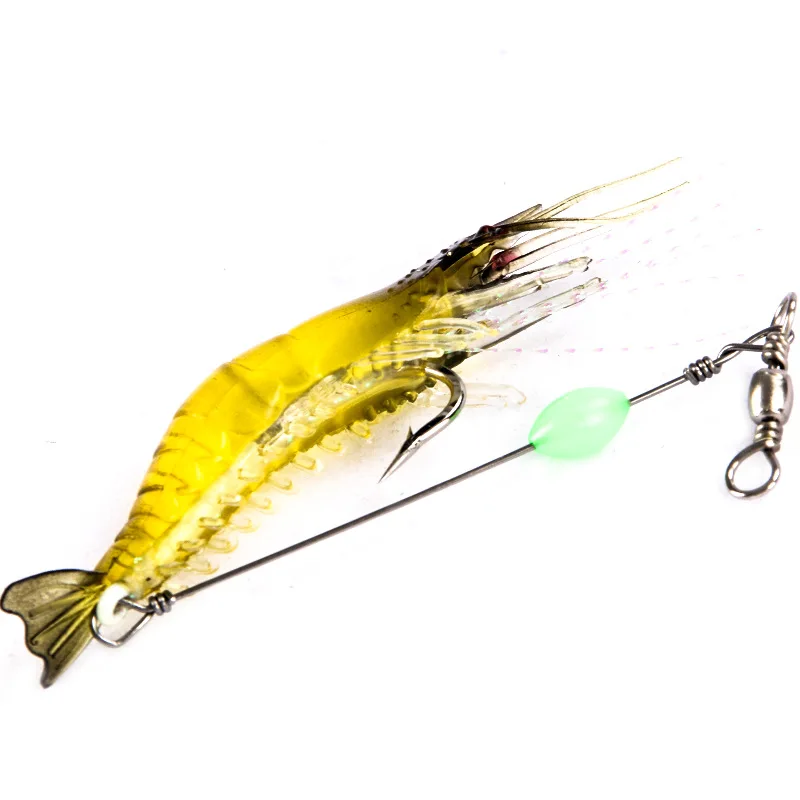 6 шт./лот светящаяся поддельная креветка Мягкая силиконовая искусственная