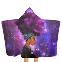 beach towel with hood african american sunflower quick dry towels blanket for travel pool swimming bath camping girls women