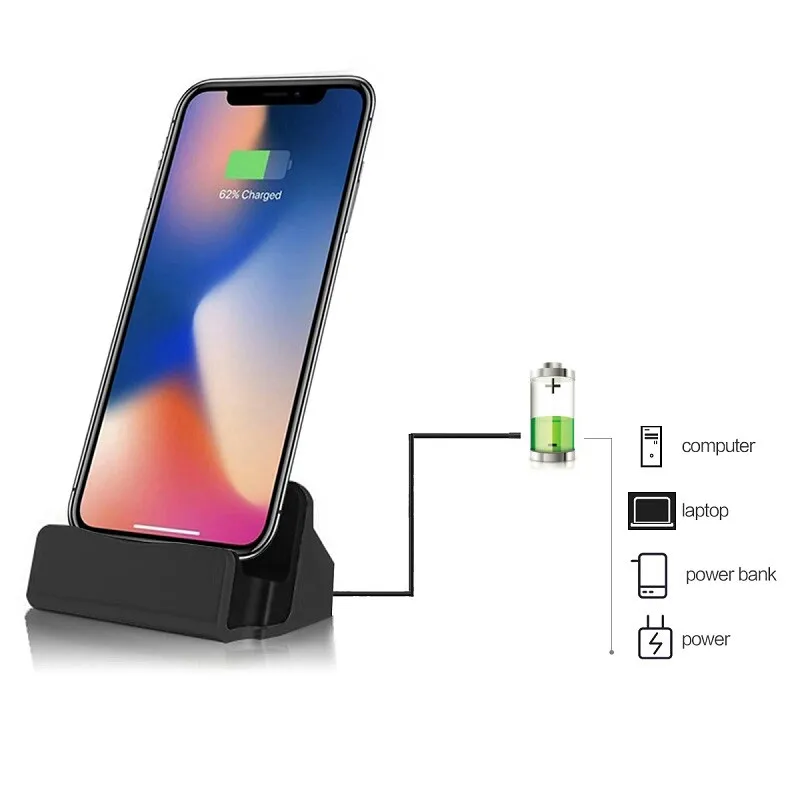 Беспроводное зарядное устройство док станция для iPhone XR XS X 7 8 + 11 Samsung S10 Note 10 5G Plus A70