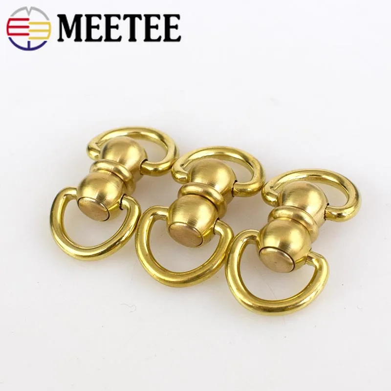 2/5pcs Solid Brass Rotated Double D Swivel Ring Chain Wallet Key Connector Metal Buckle Snap Hook DIY Leather Crafts KY292 | Дом и сад