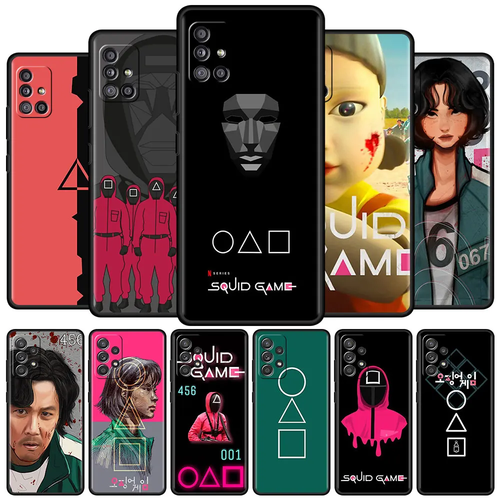 

Squid Game Korea Fitted Case for Samsung A51 A12 A21s Phone Cover for Galaxy A03s A71 A31 A52 A32 A02s A11 Soft Funda