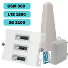 Новый трехдиапазонный усилитель сотового сигнала европейского стандарта 2G 3G 4G 75 дБ GSM репитер 3G WCDMA UMTS 2100 4G LTE 1800 комплект усилителей для дома