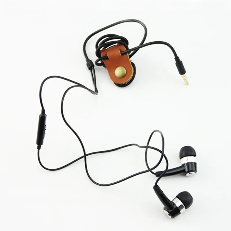 Кожаный Кабельный органайзер держатель для наушников защита кабеля мыши