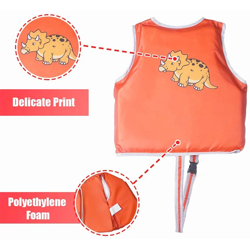 От 2 до 5 лет милый спасательный жилет с динозавром для детей детский плавающий