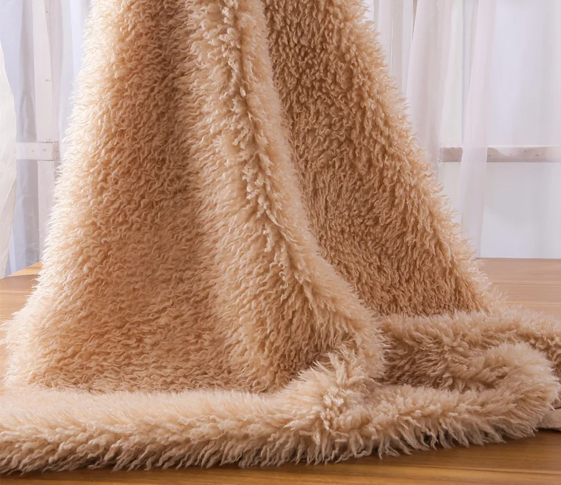 Желтый белый утолщенный длинный кудри из овчины супер Мягкая Искусственная