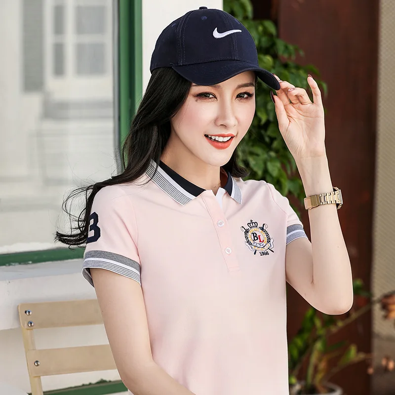 Лучшие китайские рубашки поло с вышивкой лошади для женщин Повседневная