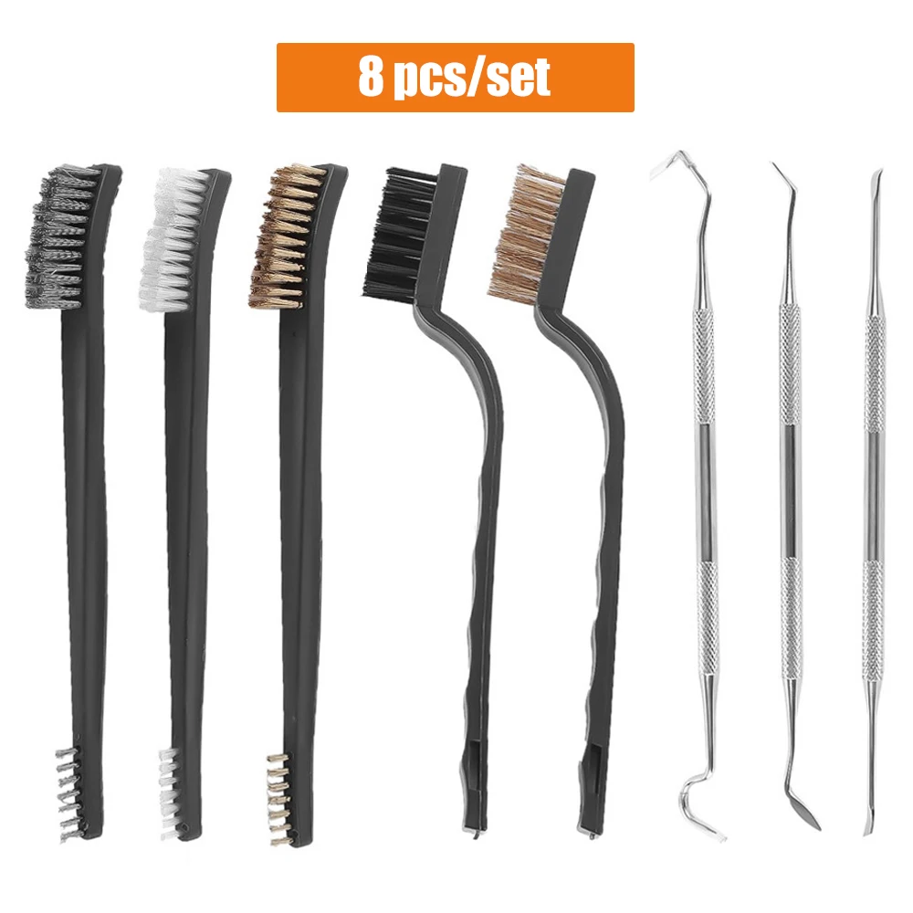 

8pcs/set Universal Gun Cleaning Tools Set Single Double-ended Brushes & Pick Kit Gun Hunting Cleaning Tool Accessories