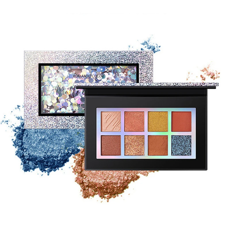 Блестящая палитра теней для век 8 цветов водостойкая Мерцающая набор макияжа с