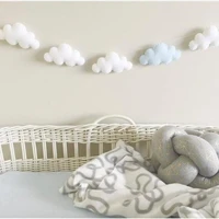 ins felt cloud garland string wall hanging ornaments nordic baby bed kids room decoration nursery decor photo props party banne