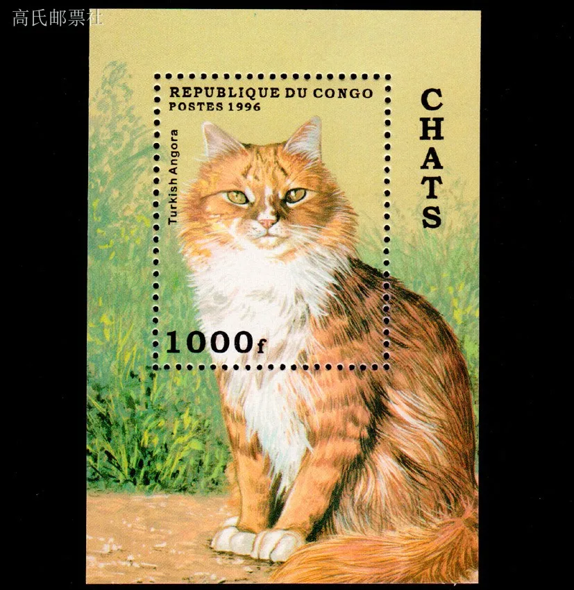 

1 лист, новая наклейка Конго 1996, знаменитая сувенирная кошка печати на листе MNH