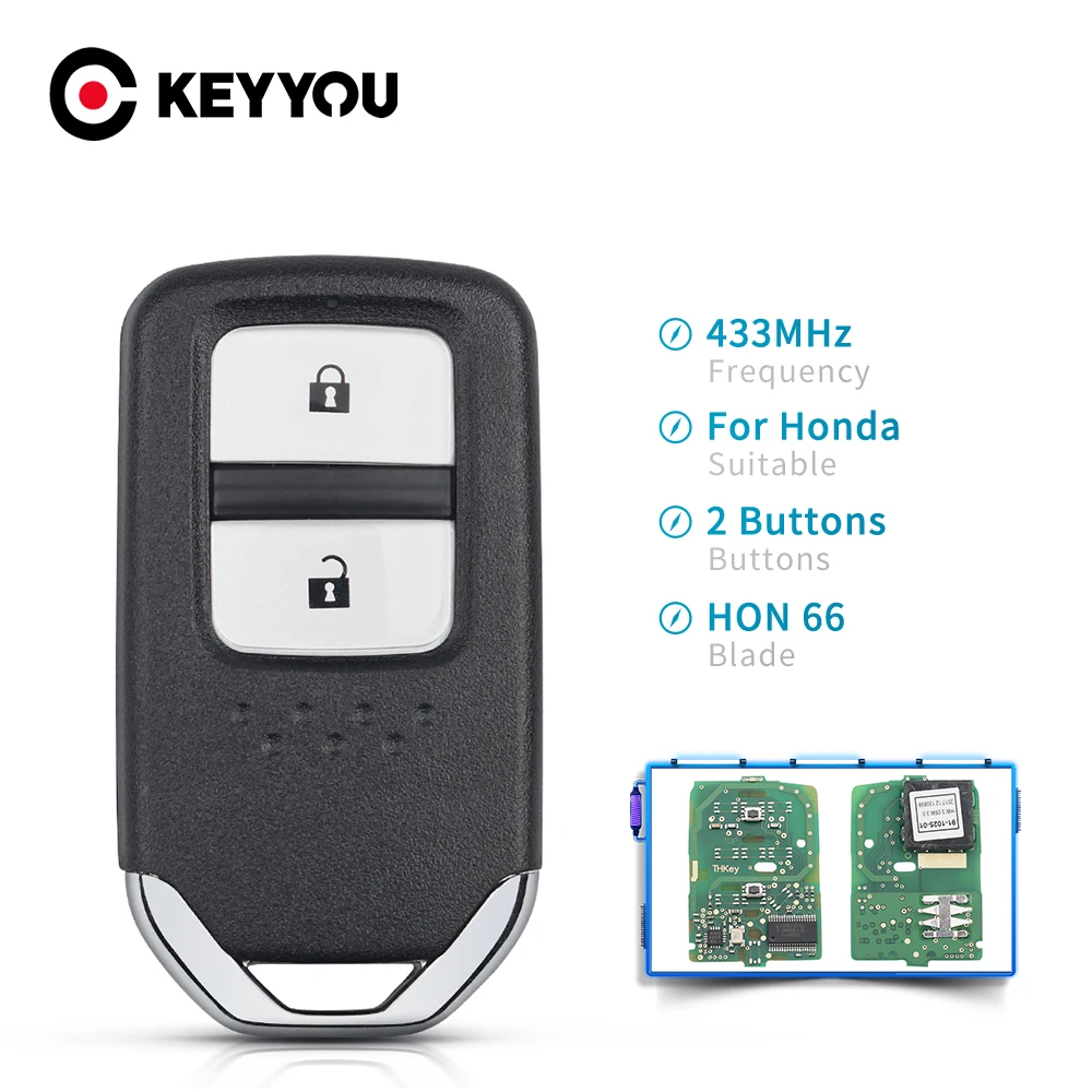 Чип KEYYOU ID47 FCCID KR5V2X 433 МГц для Honda Greiz Fit City Jazz XRV HRV CRV HON 66 ASK автомобильный смарт ключ