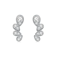 jovovasmile designer jewelry 925 sterling silver pear cut moissanite angel wings anniversary ear clips