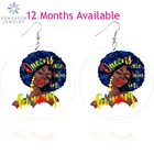 Винтажные серьги-подвески SOMESOOR с принтом афро-королевы, дизайн на день рождения, в африканском стиле, 12 месяцев на выбор, подарки для женщин черного цвета