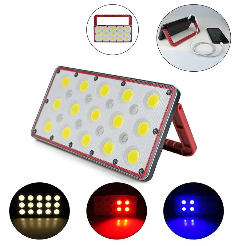 

USB Rechargeable LED Working Lamp 30W Portable LED Floodlight With Power Bank Function For Outdoor Camping Tent Light Lamp