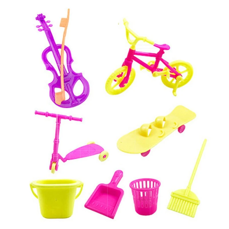 

Princess Doll Accessories Dollhouse Accessories Clothes Doll Shoes Boots Mini Dress Handbags Crown Hangers Glasses Kids